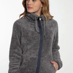 Protest Full Zip Top " RIRI In Dark Grey Melee -protest shop protest full zip top riri in dark grey melee 5