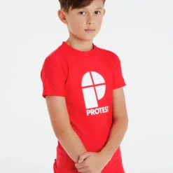 Protest Rashguard Short Sleeve " PRTBERENT JR In Tomato -protest shop protest rashguard short sleeve prtberent jr in tomato 1